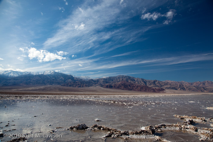 Big blue sky and water in Death Valley