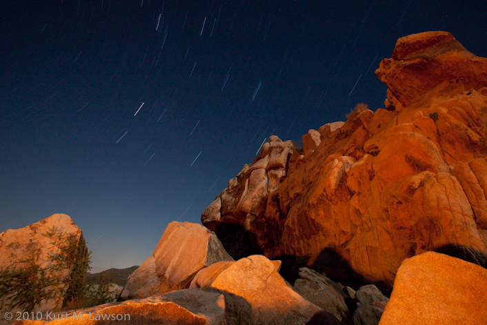 Red rocks and star trails II