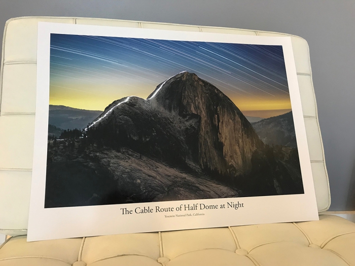 Cable Route of Half Dome at Night, Printed