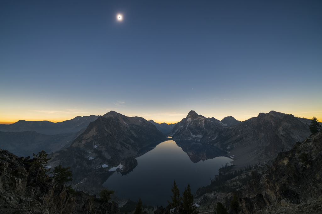 Great American Eclipse Over Sawtooth Lake