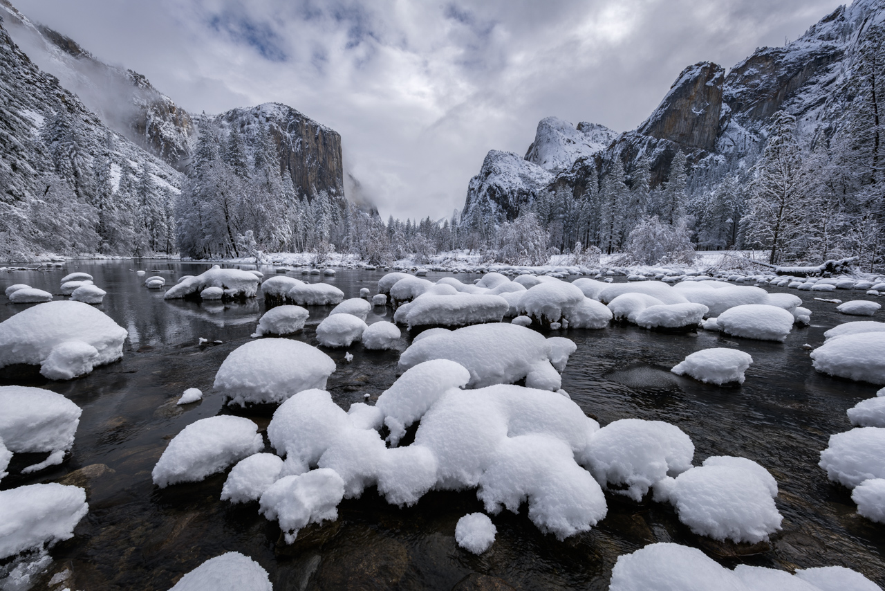 Snowy Gates and the Merced River