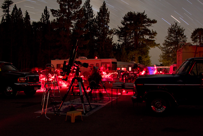 Astronomers and Star Trails, Mt. Pinos, CA, September 2008