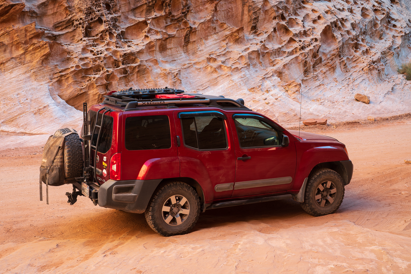 xterra in capitol reef national park in a canyon